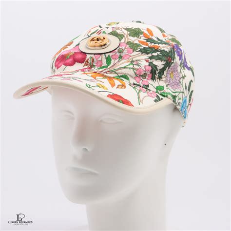 gucci flora white cap